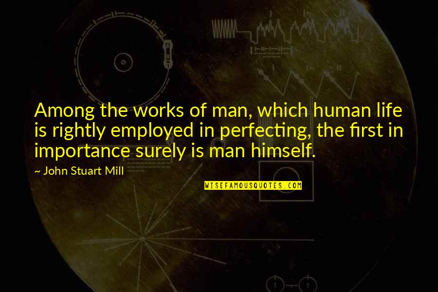 Importance Of Life Quotes By John Stuart Mill: Among the works of man, which human life