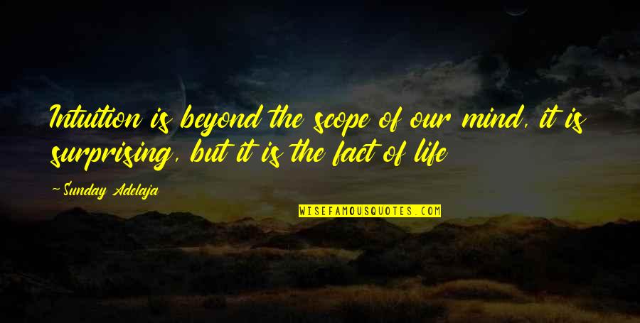 Importance Of Peace In The World Quotes By Sunday Adelaja: Intuition is beyond the scope of our mind,