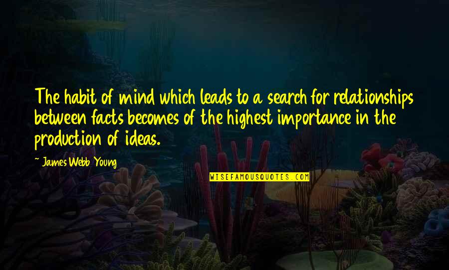 Importance Of Relationships Quotes By James Webb Young: The habit of mind which leads to a