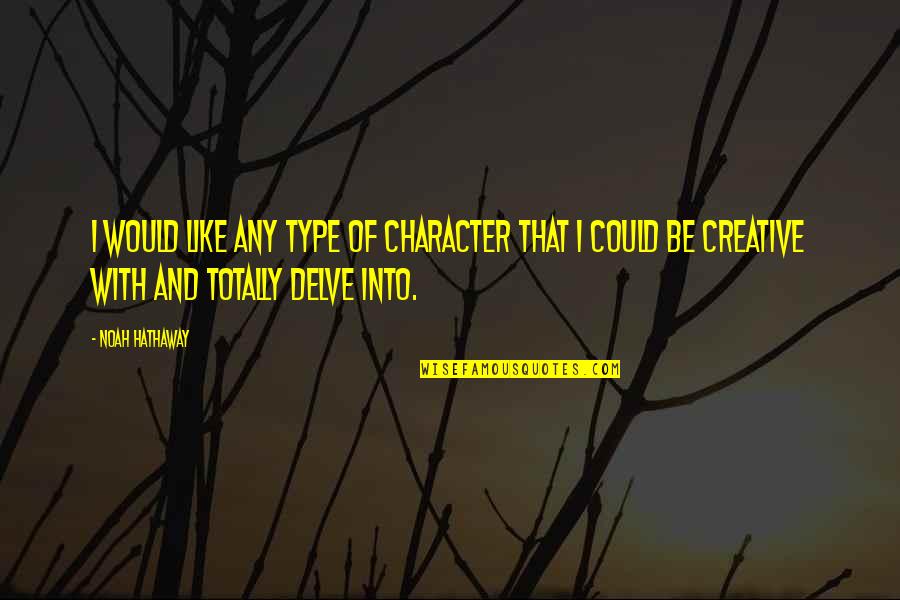 Importances Of Golf Quotes By Noah Hathaway: I would like any type of character that Importances Of Golf Quotes By Noah Hathaway: I would like any type of character that