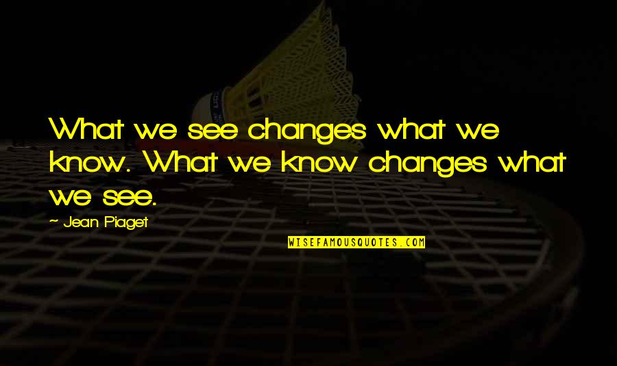 Important Aunt Alexandra Quotes By Jean Piaget: What we see changes what we know. What