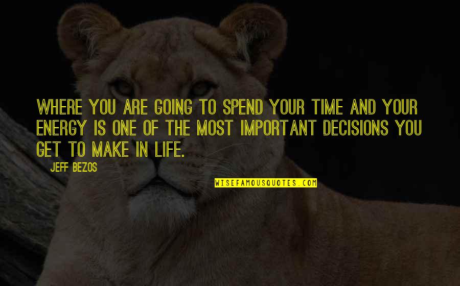Important Decisions Quotes By Jeff Bezos: Where you are going to spend your time