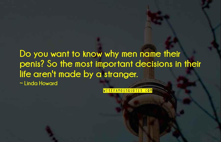 Important Decisions Quotes By Linda Howard: Do you want to know why men name