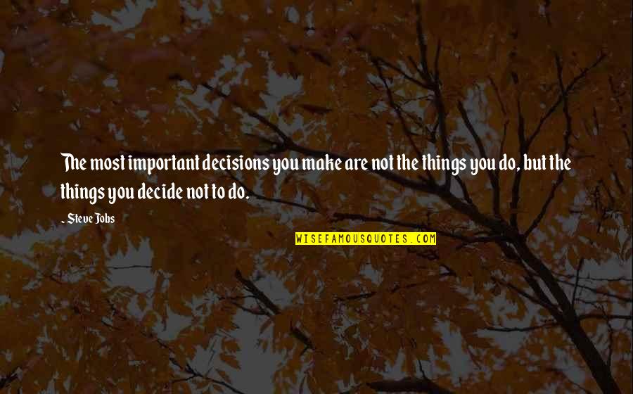 Important Decisions Quotes By Steve Jobs: The most important decisions you make are not