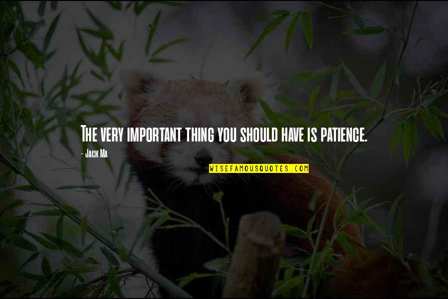 Important Jack Quotes By Jack Ma: The very important thing you should have is