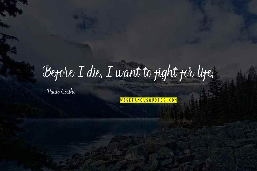 Important Memories Quotes By Paulo Coelho: Before I die, I want to fight for