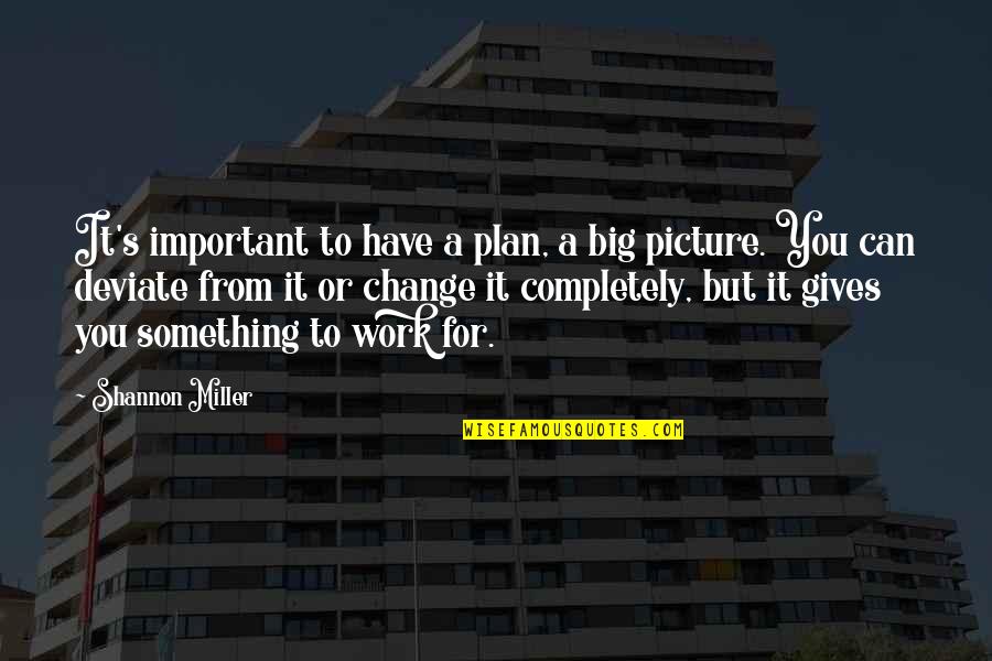 Important Picture Quotes By Shannon Miller: It's important to have a plan, a big Important Picture Quotes By Shannon Miller: It's important to have a plan, a big
