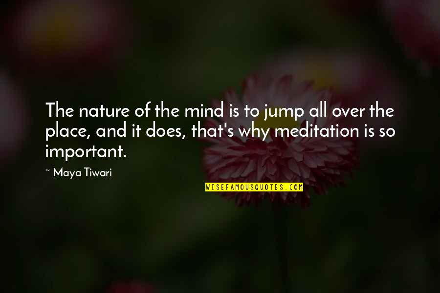 Important The Quotes By Maya Tiwari: The nature of the mind is to jump Important The Quotes By Maya Tiwari: The nature of the mind is to jump