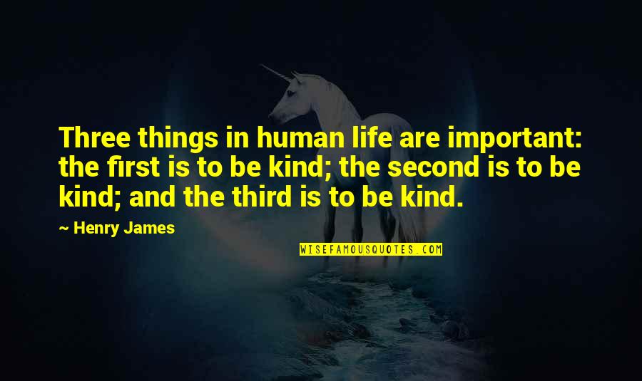 Important Things First Quotes By Henry James: Three things in human life are important: the