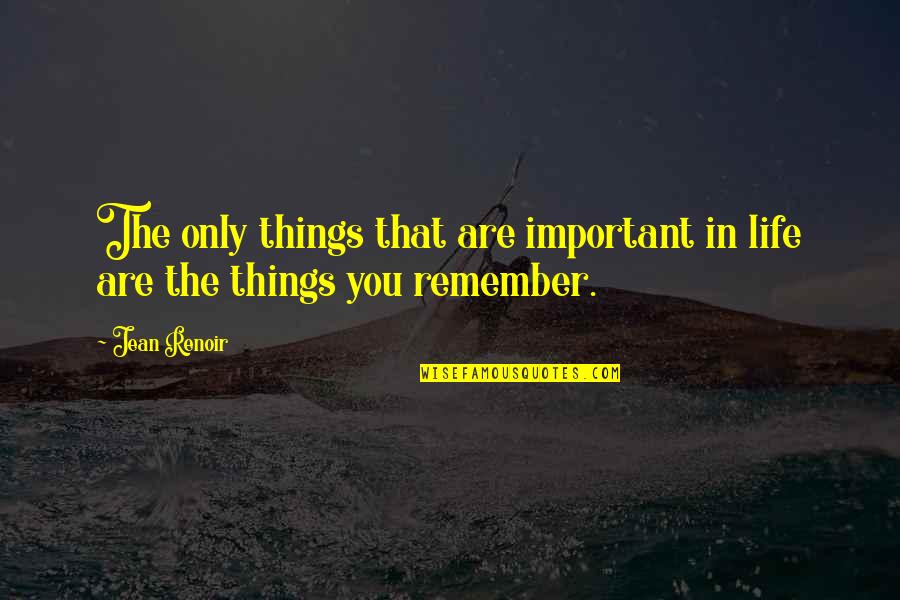 Important Things In Life Quotes By Jean Renoir: The only things that are important in life