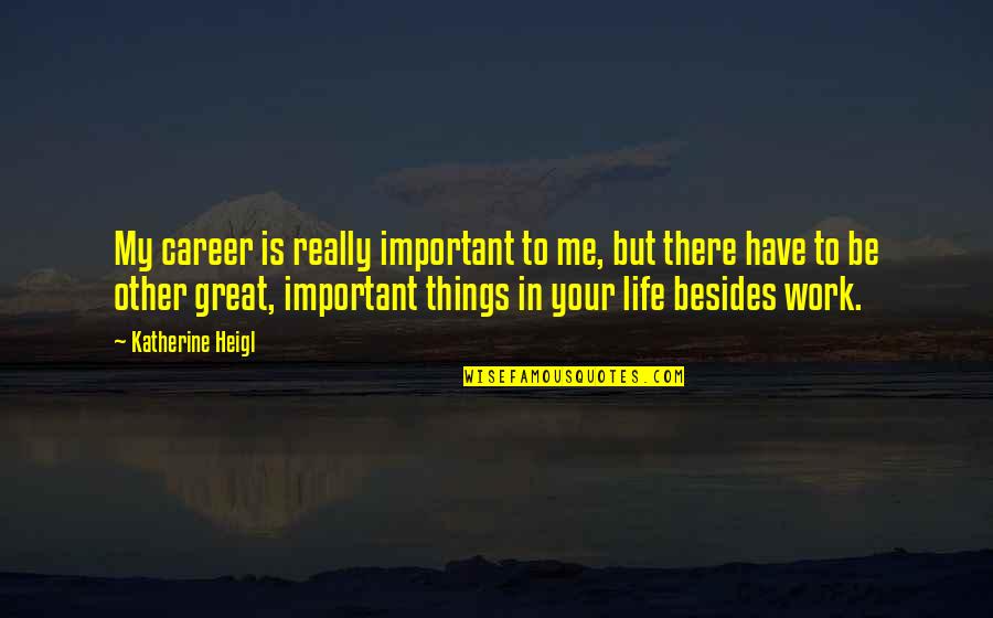 Important Things In My Life Quotes By Katherine Heigl: My career is really important to me, but