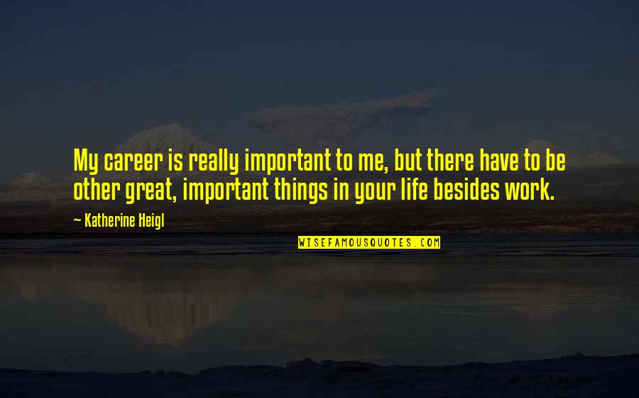 Important Things In Your Life Quotes By Katherine Heigl: My career is really important to me, but