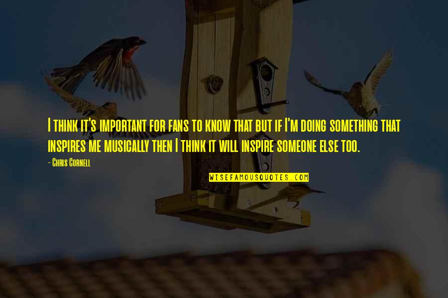 Important To Someone Quotes By Chris Cornell: I think it's important for fans to know