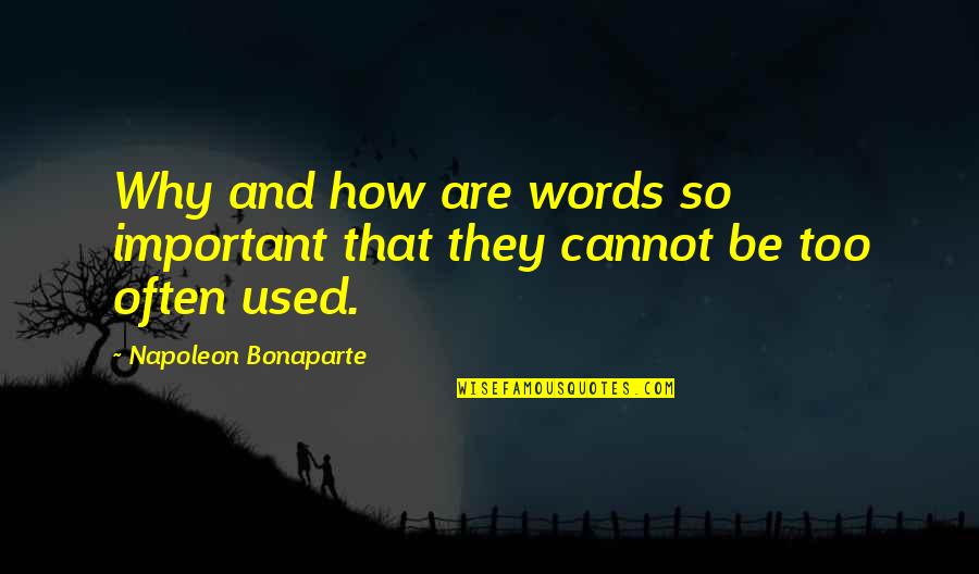 Important Words Quotes By Napoleon Bonaparte: Why and how are words so important that