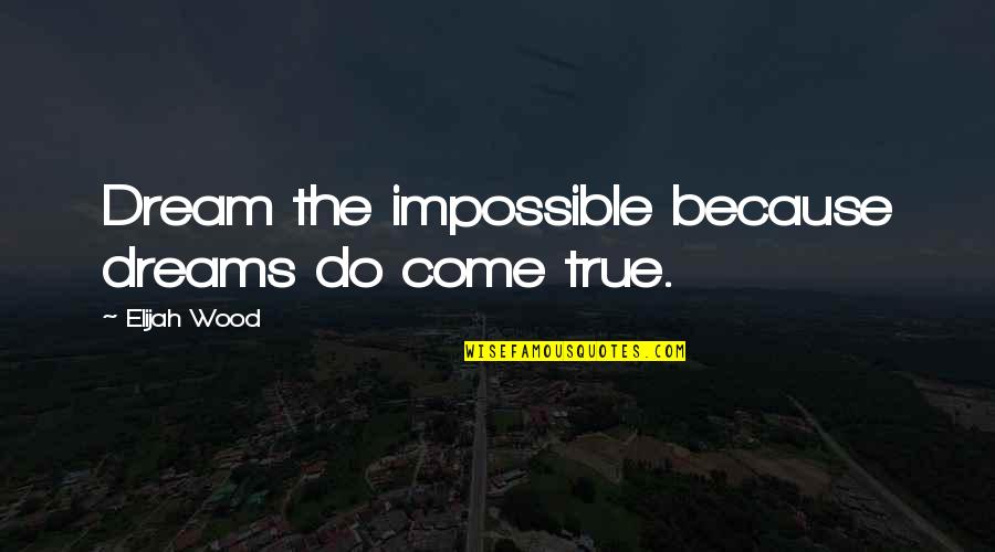 Impossible Dream Quotes By Elijah Wood: Dream the impossible because dreams do come true.