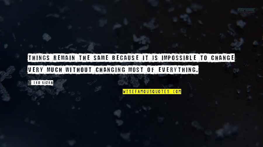 Impossible Things Quotes By Ted Sizer: Things remain the same because it is impossible