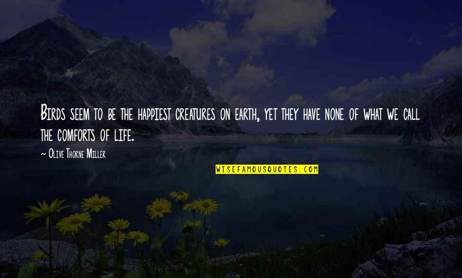 Impossible To Argue With An Idiot Quote Quotes By Olive Thorne Miller: Birds seem to be the happiest creatures on