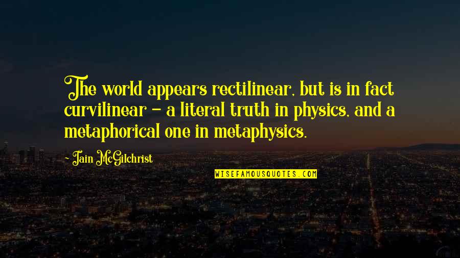 Impregnated By Dog Quotes By Iain McGilchrist: The world appears rectilinear, but is in fact Impregnated By Dog Quotes By Iain McGilchrist: The world appears rectilinear, but is in fact