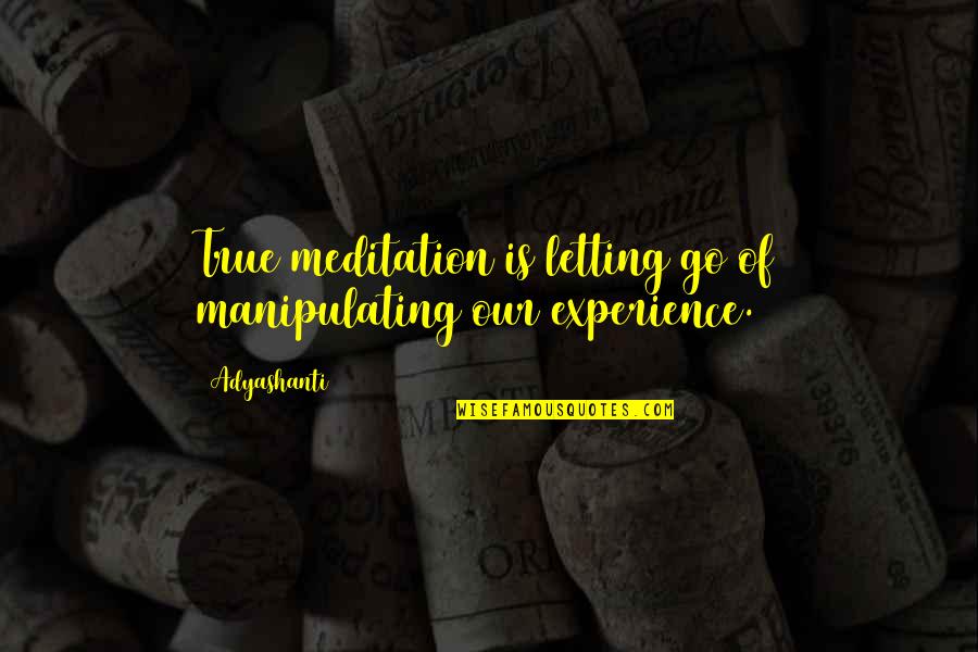 Impresionado En Quotes By Adyashanti: True meditation is letting go of manipulating our