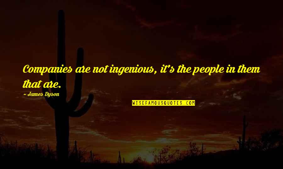 Impressing People More Than God Quotes By James Dyson: Companies are not ingenious, it's the people in