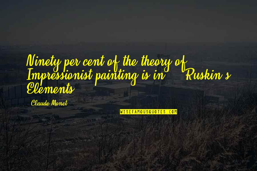 Impressionist Quotes By Claude Monet: Ninety per cent of the theory of Impressionist