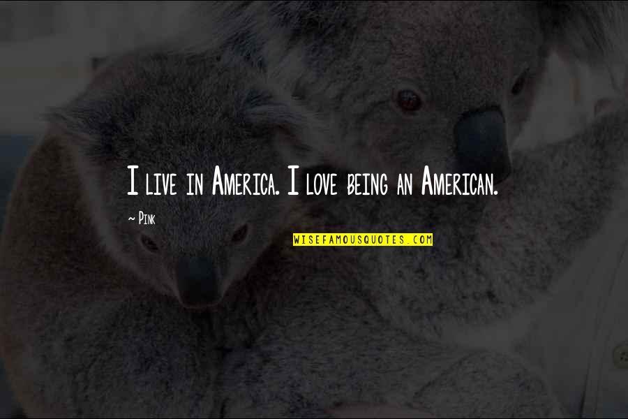 Imprimatur Press Quotes By Pink: I live in America. I love being an