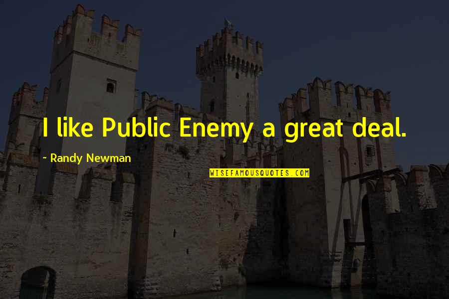 Imprisoned For Life Quotes By Randy Newman: I like Public Enemy a great deal.