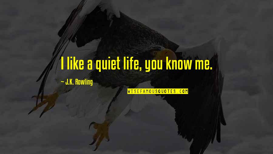 Imprisoned In Panties Quotes By J.K. Rowling: I like a quiet life, you know me. Imprisoned In Panties Quotes By J.K. Rowling: I like a quiet life, you know me.