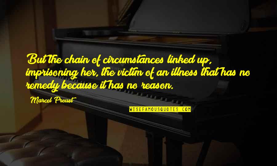 Imprisoning Quotes By Marcel Proust: But the chain of circumstances linked up, imprisoning