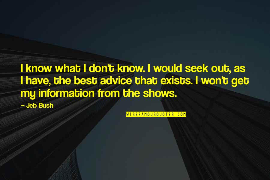 Imprisonment And Poverty Quotes By Jeb Bush: I know what I don't know. I would Imprisonment And Poverty Quotes By Jeb Bush: I know what I don't know. I would