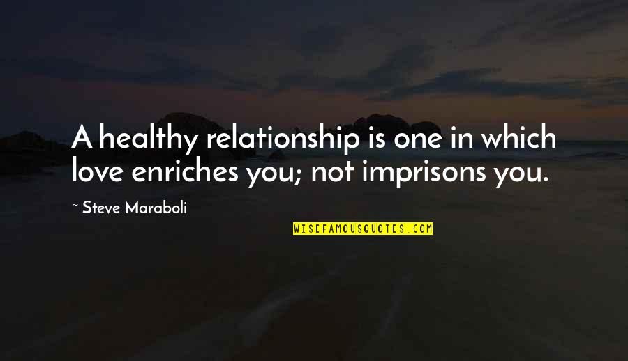 Imprisons Quotes By Steve Maraboli: A healthy relationship is one in which love