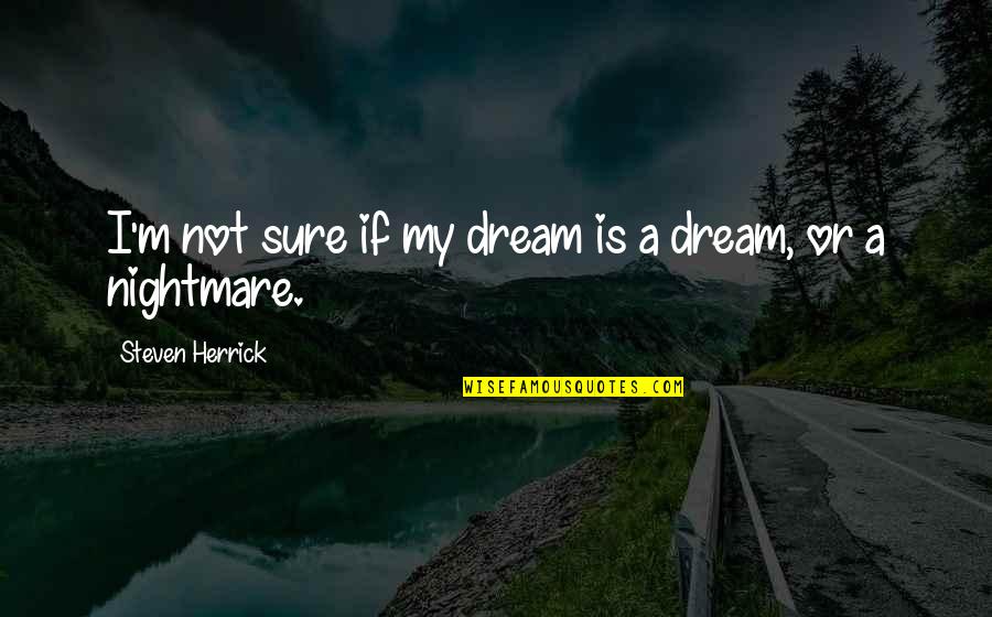 Improbability Quotes By Steven Herrick: I'm not sure if my dream is a