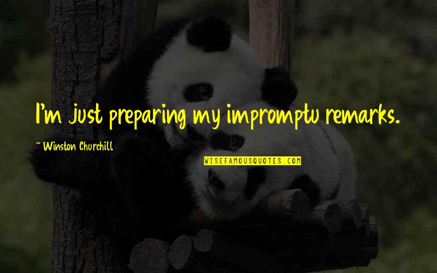 Impromptu Quotes By Winston Churchill: I'm just preparing my impromptu remarks.