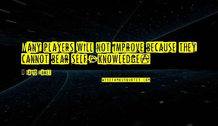 Improve Your Self Quotes By David Mamet: Many players will not improve because they cannot