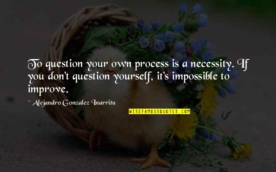 Improve Yourself Quotes By Alejandro Gonzalez Inarritu: To question your own process is a necessity.