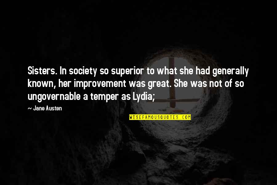 Improvement Quotes By Jane Austen: Sisters. In society so superior to what she