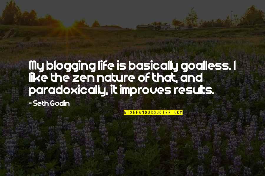 Improves Quotes By Seth Godin: My blogging life is basically goalless. I like