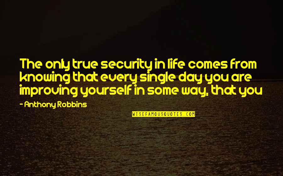 Improving Yourself Quotes By Anthony Robbins: The only true security in life comes from