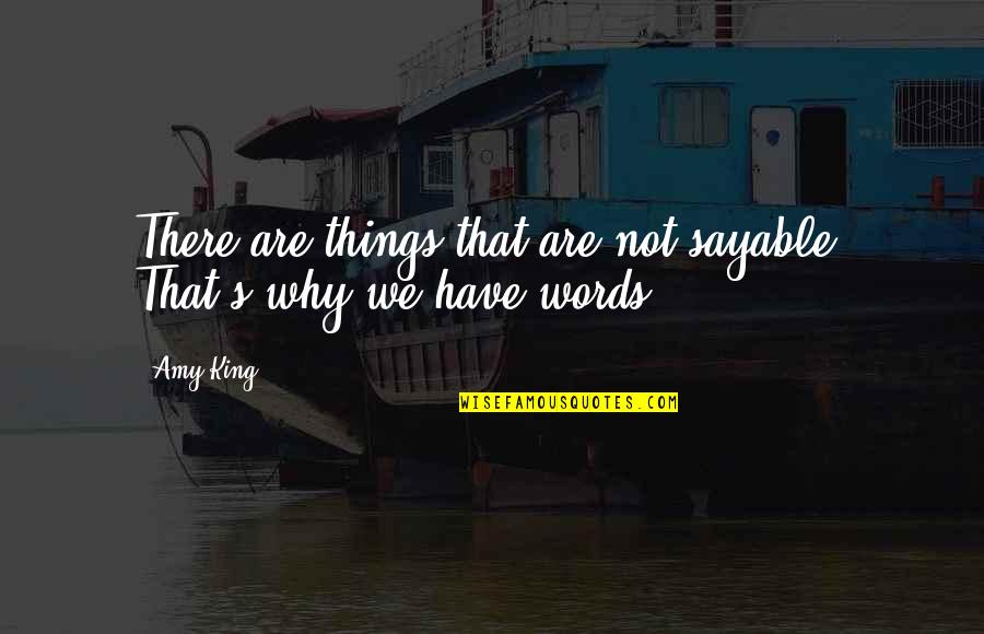 Improving Yourself Tumblr Quotes By Amy King: There are things that are not sayable. That's