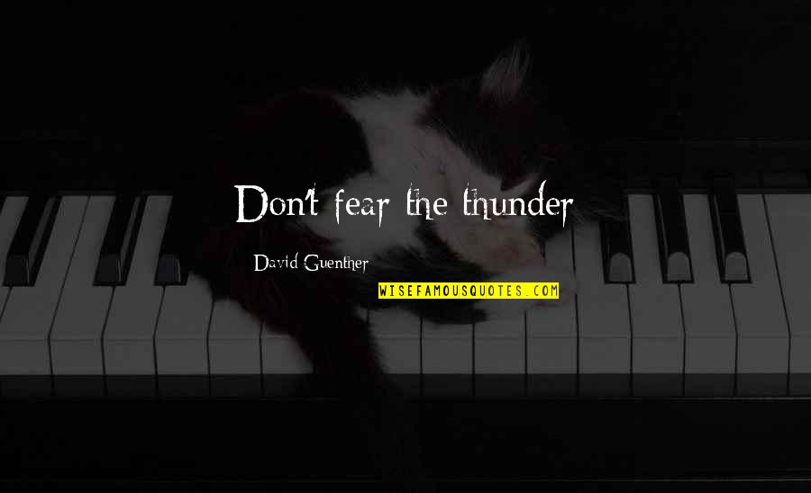 Imprudencias Al Quotes By David Guenther: Don't fear the thunder