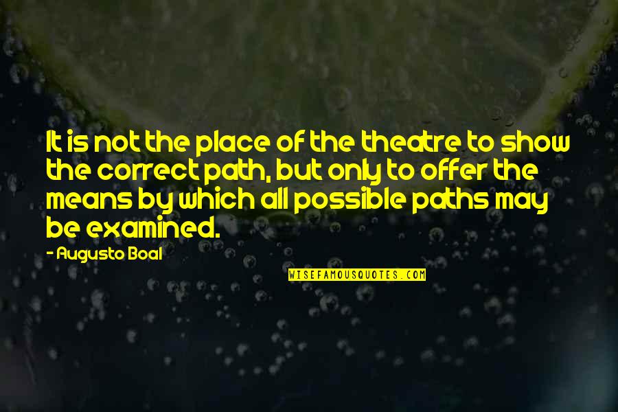 Impugned Quotes By Augusto Boal: It is not the place of the theatre