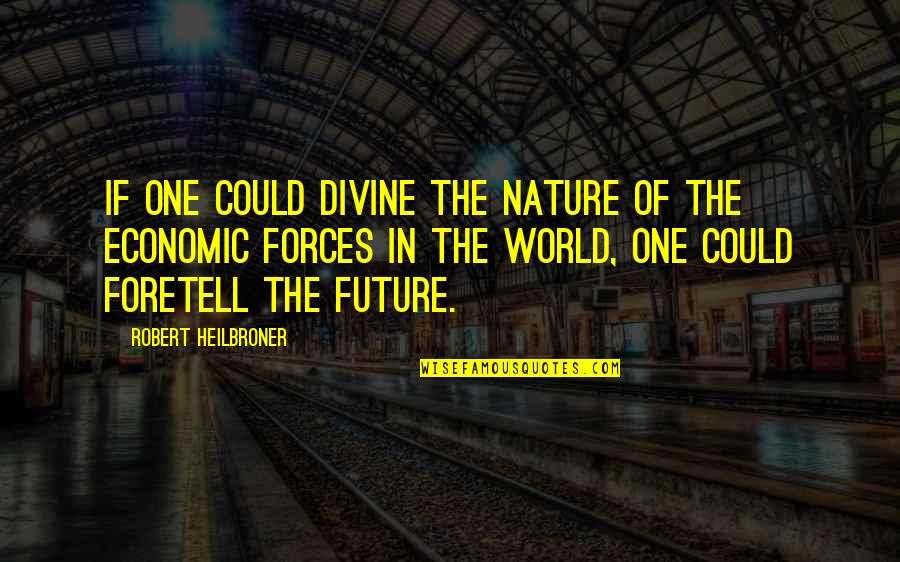 Impulsadora Quotes By Robert Heilbroner: If one could divine the nature of the Impulsadora Quotes By Robert Heilbroner: If one could divine the nature of the