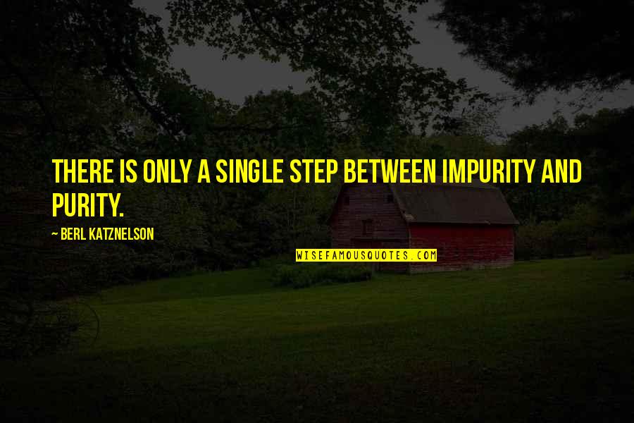 Impurity Quotes By Berl Katznelson: There is only a single step between impurity