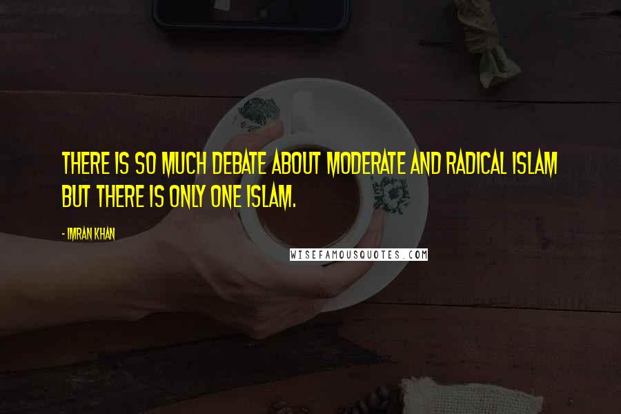 Imran Khan quotes: There is so much debate about moderate and radical Islam but there is only one Islam.
