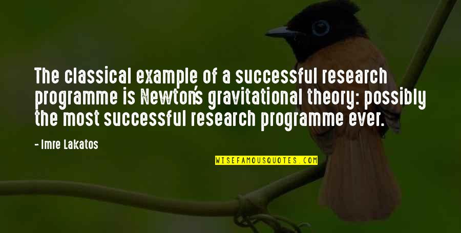 Imre Lakatos Quotes By Imre Lakatos: The classical example of a successful research programme Imre Lakatos Quotes By Imre Lakatos: The classical example of a successful research programme