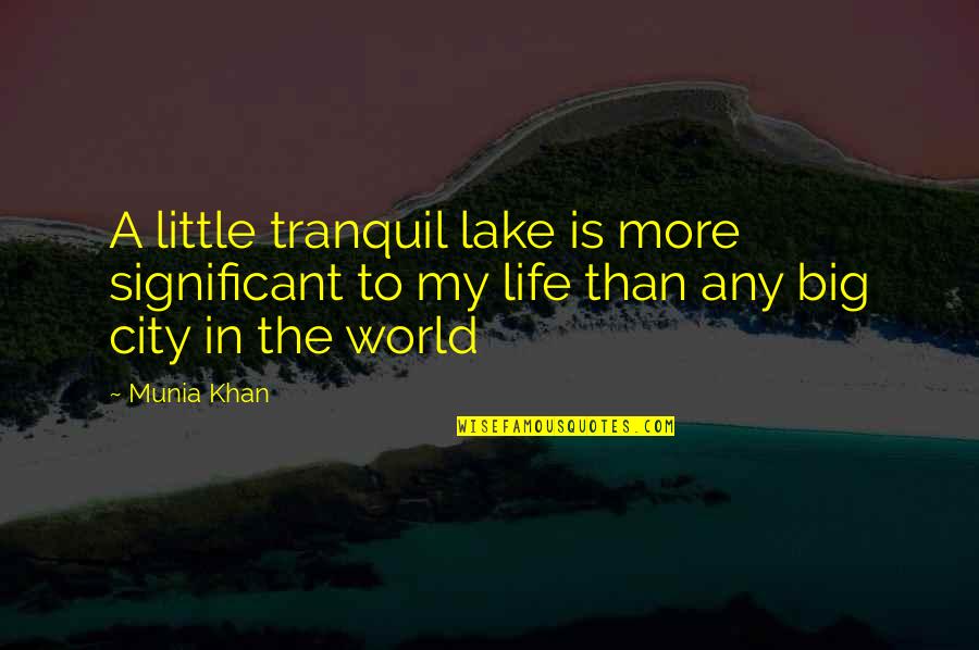 In A Big World Quotes By Munia Khan: A little tranquil lake is more significant to
