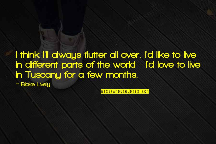 In A Different World Quotes By Blake Lively: I think I'll always flutter all over. I'd