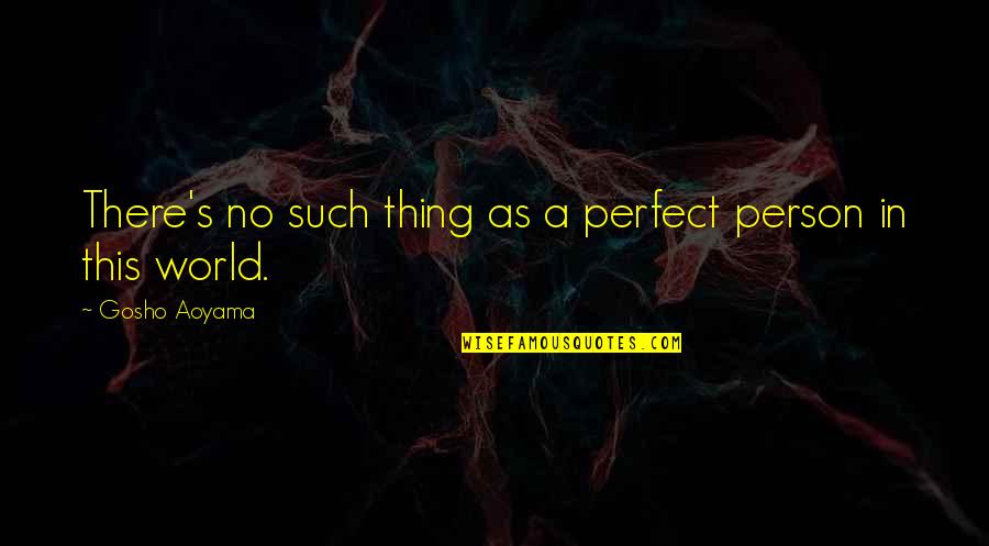 In A Perfect World Quotes By Gosho Aoyama: There's no such thing as a perfect person