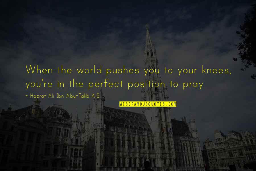 In A Perfect World Quotes By Hazrat Ali Ibn Abu-Talib A.S: When the world pushes you to your knees,