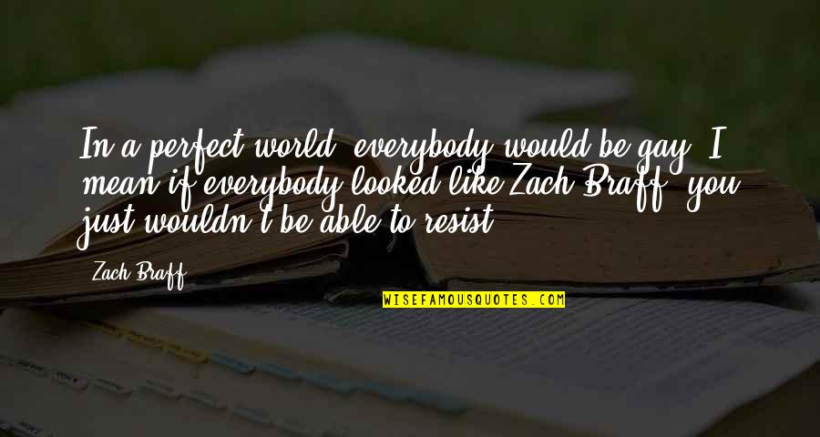 In A Perfect World Quotes By Zach Braff: In a perfect world, everybody would be gay.